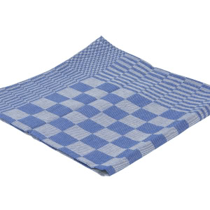 Theedoek blok ca. 65x65 cm blauw set à 6