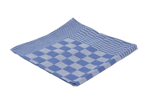 Theedoek blok ca. 65x65 cm blauw set à 6