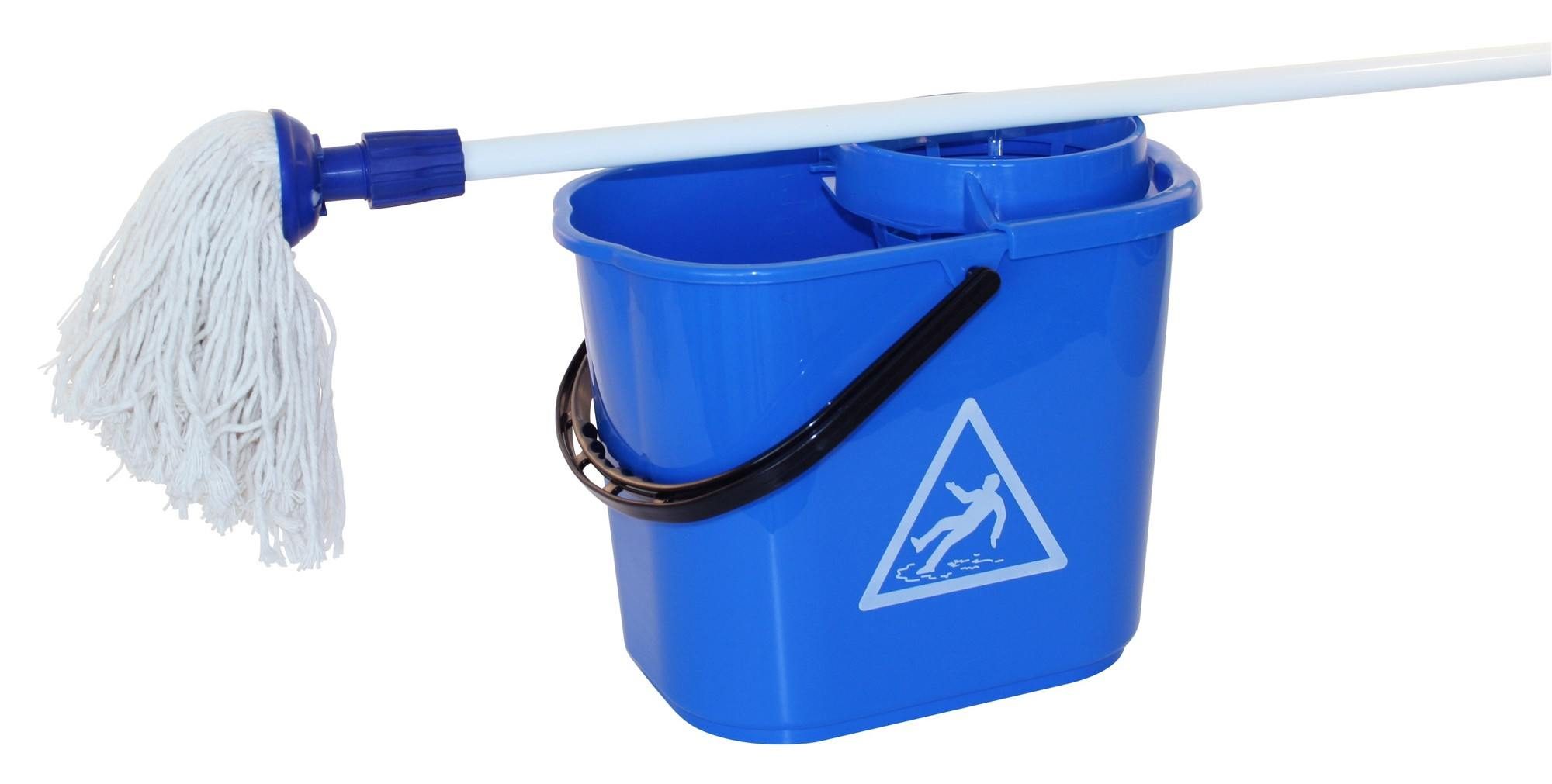 Spaanse mop met steel en emmer 12 liter compleet
