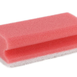 Schuurspons met greep set à 10 ca. 140x70x42 mm rood / wit