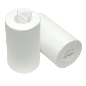Mini poetspapier met koker 1 laags - 120m x 20cm ( 12 rol )