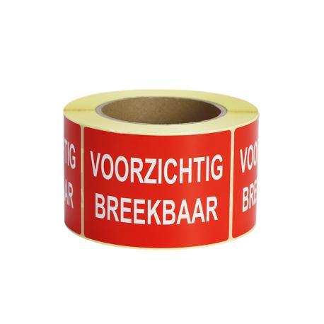 Etiket 80×100 m ‘VOORZICHTIG BREEKBAAR’ rood 500st. Etiket 80×100 m ‘VOORZICHTIG BREEKBAAR’ rood 500st.