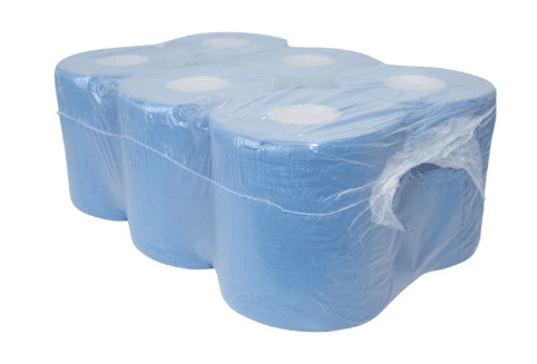 Midirollen blauw 6rol poetspapier 2laags 400vel geperforeerd 150m 6rollen Midirollen blauw 6rol poetspapier 2laags 400vel geperforeerd 150m 6rollen