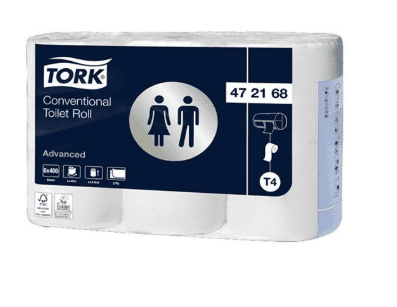 Tork Toiletpapier 472168 42rollen VOORDEELBUNDEL T4 Advanced 2 laags wit 400vel à 42 rol Tork Toiletpapier 472168 42rollen VOORDEELBUNDEL T4 Advanced 2 laags wit 400vel à 42 rol