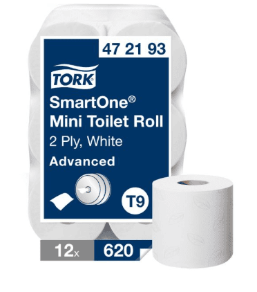 Tork 472193 Smart One mini toiletpapier ACTIE Tork T9 systeem pak a 12rollen Tork 472193 Smart One mini toiletpapier ACTIE Tork T9 systeem pak a 12rollen