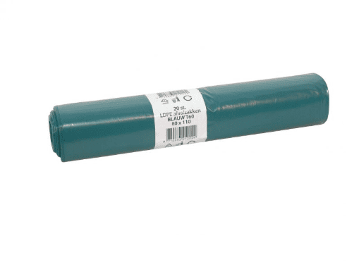 LDPE Afvalzakken rol 80 x 110cm T 60 blauw LDPE Afvalzakken rol 80 x 110cm T 60 blauw