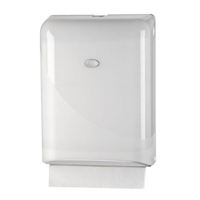 Vouw handdoekdispenser Pearl White voor papieren z-vouw Vouw handdoekdispenser Pearl White voor papieren z-vouw