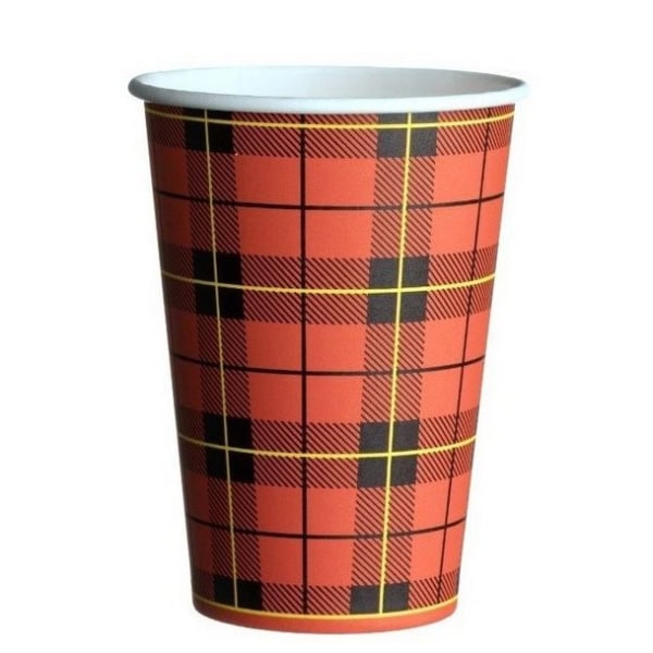 Kartonnen koffiebeker 180cc 7.5oz Schotse ruit scotty doos 2500 stuks