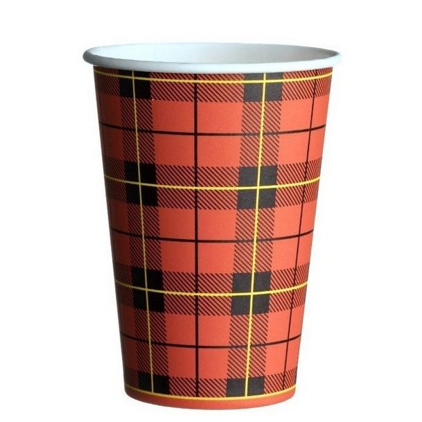 Kartonnen koffiebeker 180cc 7.5oz Schotse ruit scotty doos 2500 stuks Kartonnen koffiebeker 180cc 7.5oz Schotse ruit scotty doos 2500 stuks
