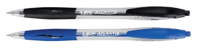 Balpen Bic Atlantis classic grip clic M zwart valuepack 30+6
