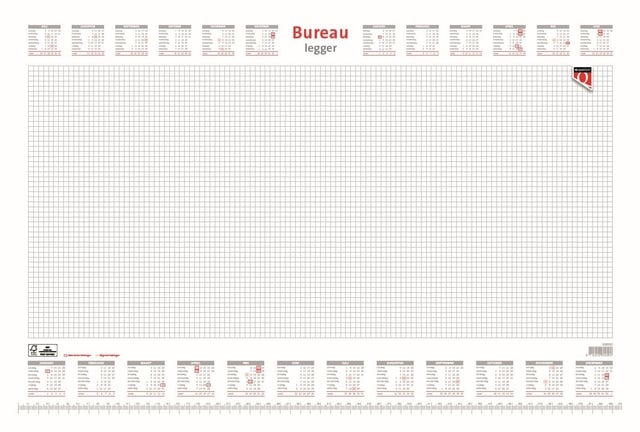 Bureau-onderlegblok 2026 Quantore ruit 56,5X36cm  wit