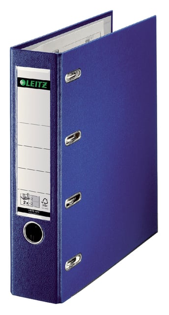 Giro-bank ordner Leitz A4 met dubbele mechaniek 80mm PP blau
