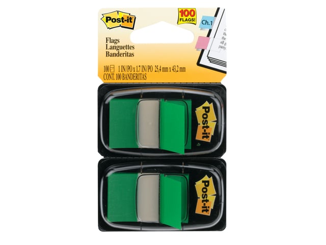 Indextabs 3M Post-it 680 25.4×43.2mm duopack groen 100 vel