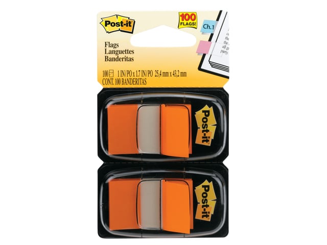 Indextabs 3M Post-it 680 25.4×43.2mm duopack oranje 100 vel