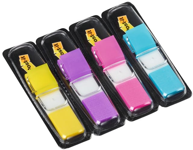 Indextabs 3M Post-it 683 11.9×43.2mm 4 kleuren 140 stuks