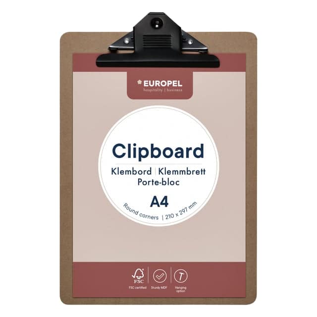 Klembord Europel A4 staand hout