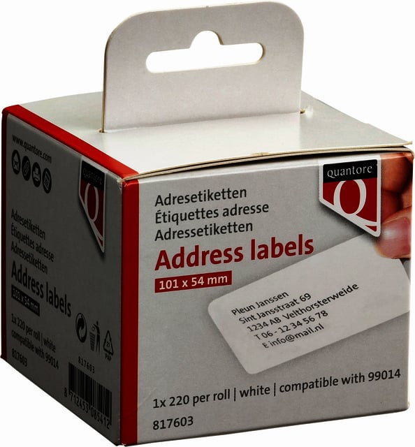 Labeletiket Quantore 99014 54x101mm adres wit