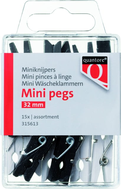 Miniknijper Quantore blister 34mm assorti 15 stuks