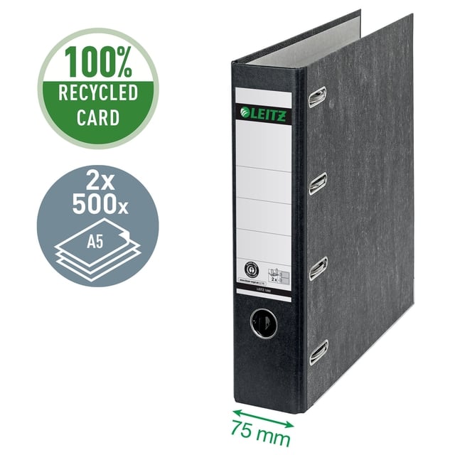 Ordner Leitz 1092 giro-bank met dubbele mechaniek 75mm karto