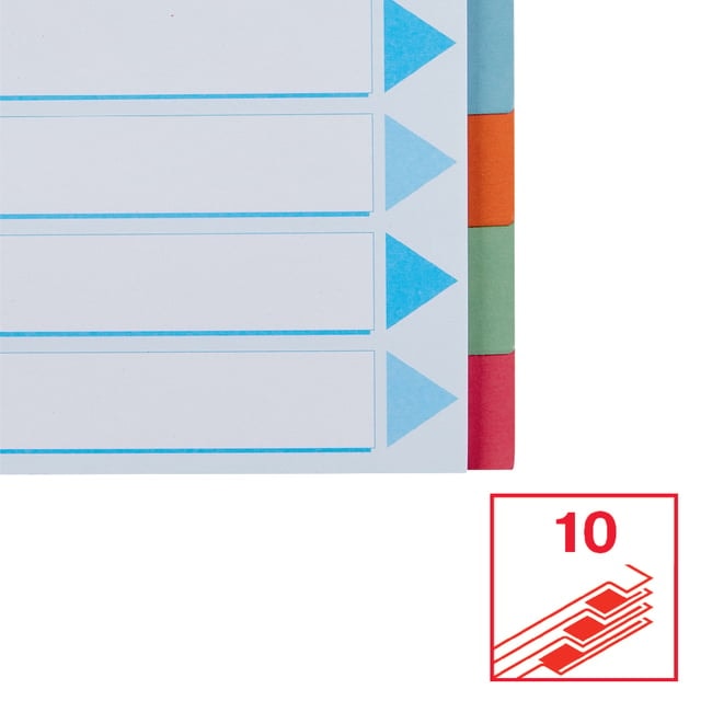 Tabbladen Esselte Premium A4 10-delig karton 23-rings assort