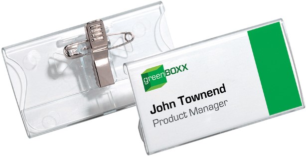 Acrylbadge Durable met combiklem 40x75mm - Afbeelding 2