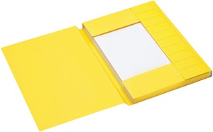 Dossiermap Secolor A4 3 kleppen 100% gerecycled karton 250 gr geel