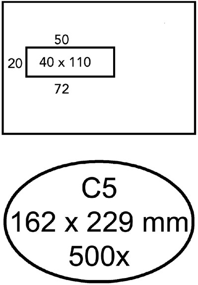 Envelop Quantore 162x229mm venster 4x11cm links zelfklevend 500 stuks - Afbeelding 2