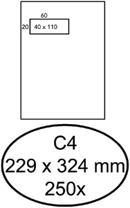Envelop Quantore 229x324mm venster 4x11cm links zelfklevend 250 stuks
