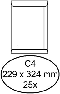 Envelop Quantore akte C4 229x324mm zelfklevend wit 25 stuks