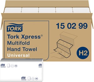 Handdoek Tork H2 Xpress Universal multifold 2-laags 213x234mm 20×237 vel wit 150299