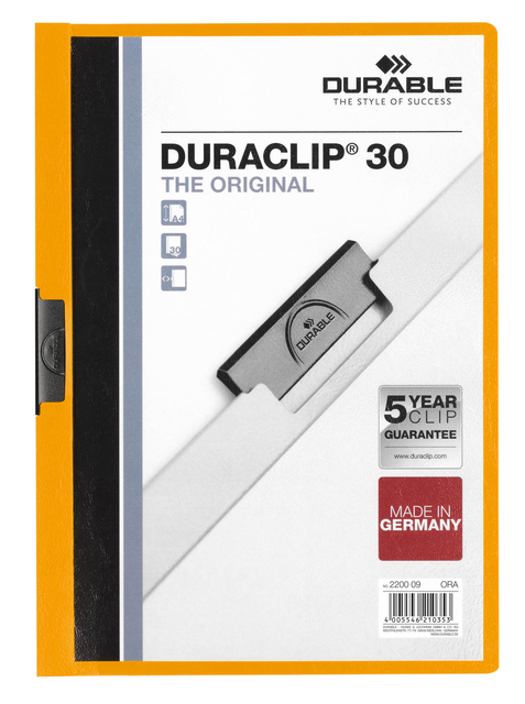 Klemmap Durable Duraclip A4 3mm 30 vellen oranje - Afbeelding 3