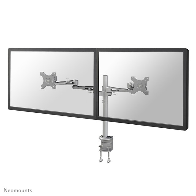 Monitorarm Neomounts D935D 2x10-27" met klem zilvergrijs - Afbeelding 3