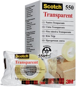 Plakband – Scotch 550 – 19mm x 33m – transparant – stuk