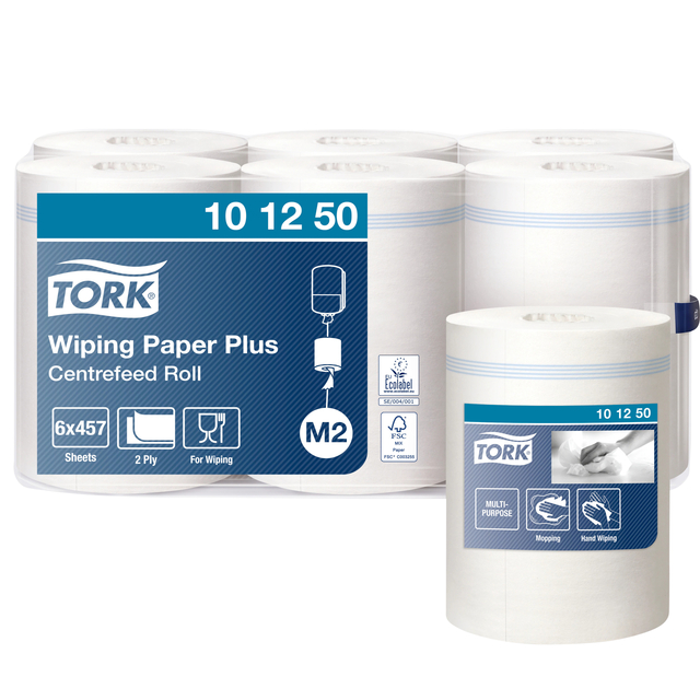 Poetspapier Tork M2 Plus Advanced 2-laags 160m wit 101250 - Afbeelding 3