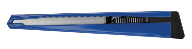 Snijmes Westcott office 9mm met schuifsluiting en metalen houder blauw - Afbeelding 3