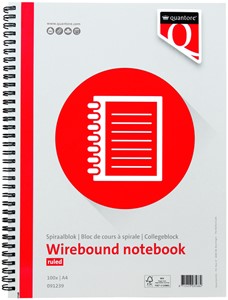 Spiraalblok Quantore A4 lijn spiraal 200 pagina’s 70gr