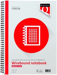 Spiraalblok Quantore A4 ruit 5mm 200 pagina’s 70gr