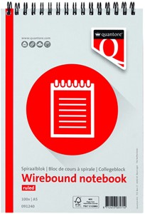 Spiraalblok Quantore A5 lijn spiraal 200 pagina’s 70gr