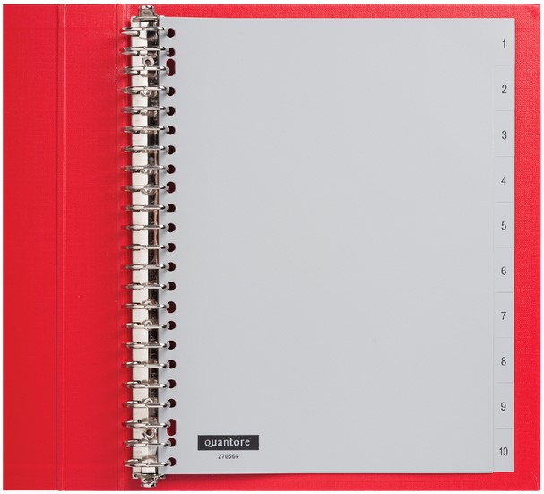 Tabbladen Quantore 23-gaats 1-10 genummerd grijs PP - Afbeelding 2
