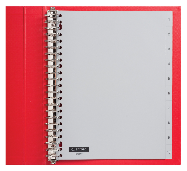 Tabbladen Quantore 23-gaats 1-10 genummerd grijs PP - Afbeelding 3