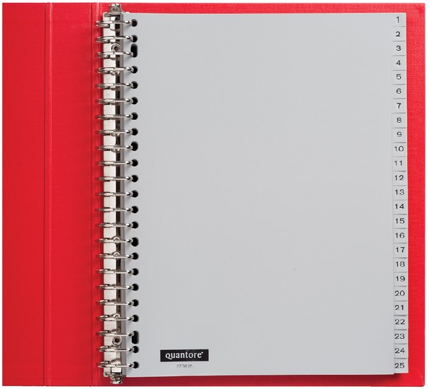 Tabbladen Quantore 23-gaats 1-100 genummerd grijs PP - Afbeelding 2