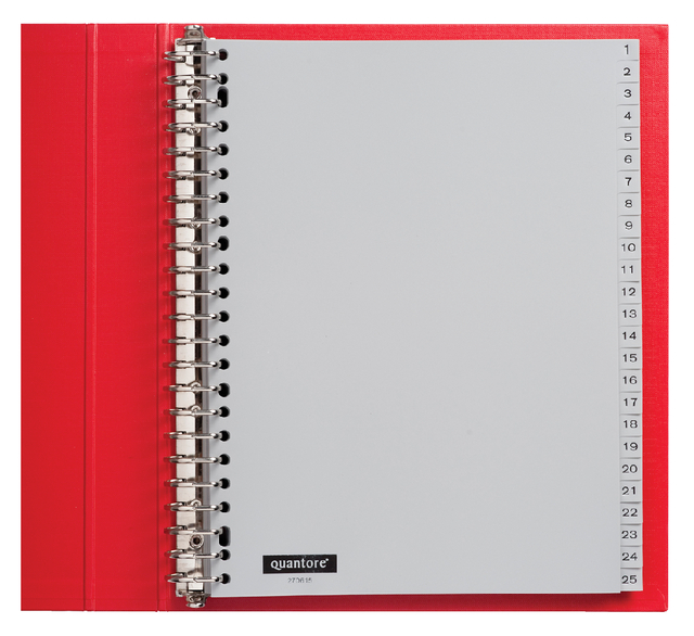 Tabbladen Quantore 23-gaats 1-100 genummerd grijs PP - Afbeelding 3