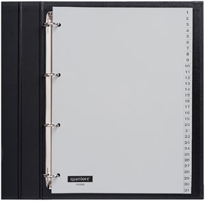 Tabbladen Quantore 4-gaats 1-31 genummerd grijs PP