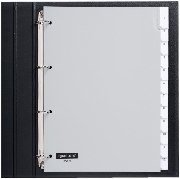Tabbladen Quantore 4-gaats 12-delig met venster grijs PP - Afbeelding 2