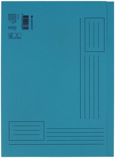 Vouwmap Quantore A4 ongelijke zijde 250gr blauw - Afbeelding 2