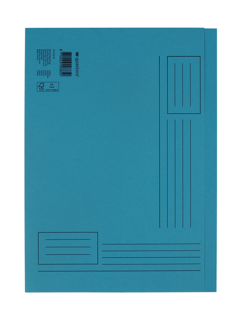 Vouwmap Quantore A4 ongelijke zijde 250gr blauw - Afbeelding 3
