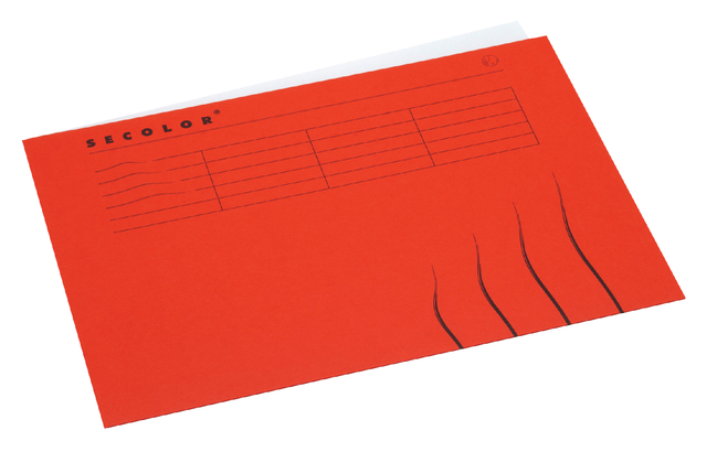 Vouwmap Secolor A4 100% gerecycled karton 250gr rood - Afbeelding 3