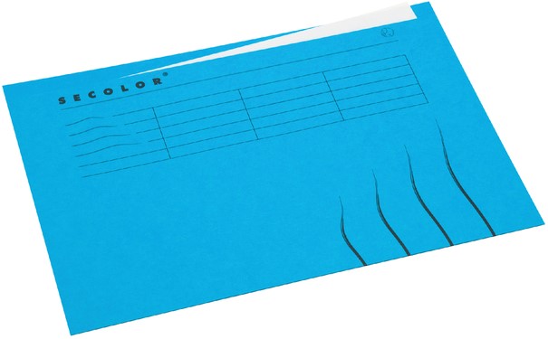 Vouwmap Secolor met tabrand A4 100% gerecycled karton 250gr Blauw - Afbeelding 2