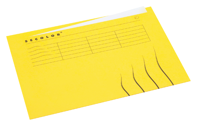 Vouwmap Secolor met tabrand A4 100% gerecycled karton 250gr Geel - Afbeelding 3