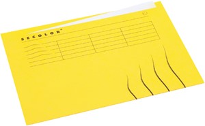 Vouwmap Secolor met tabrand A4 100% gerecycled karton 250gr Geel